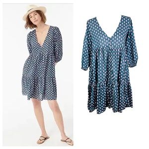 J Crew Tiered Cotton Voile Beach Dress In Best Buds.
